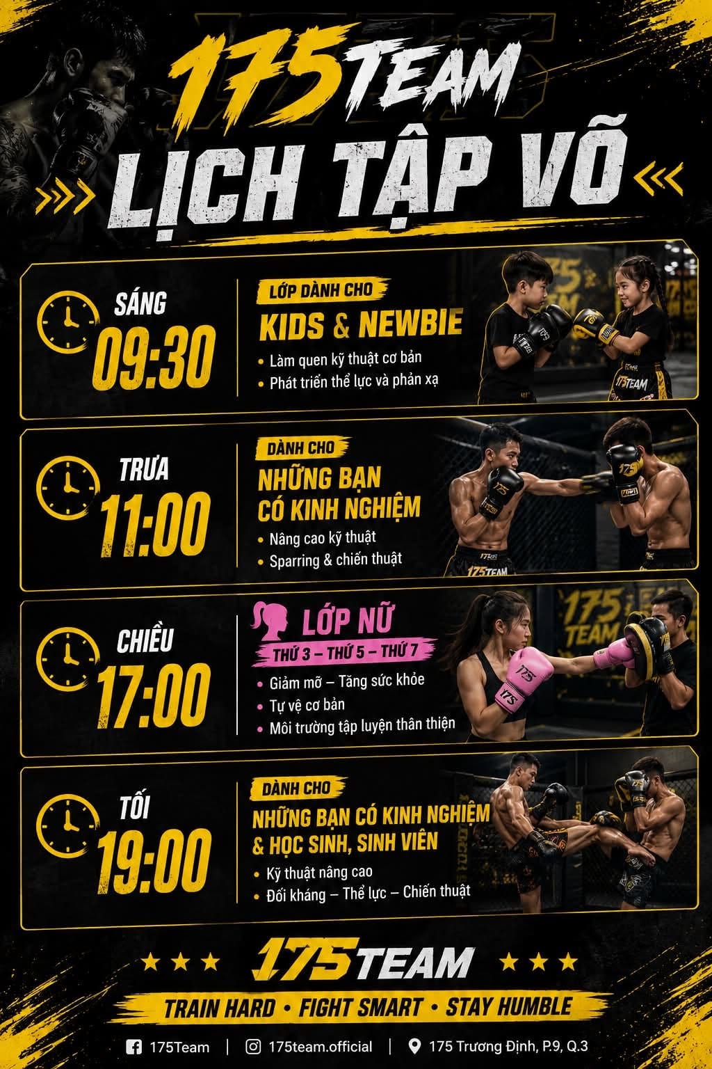 Lịch tập võ 175 Team
